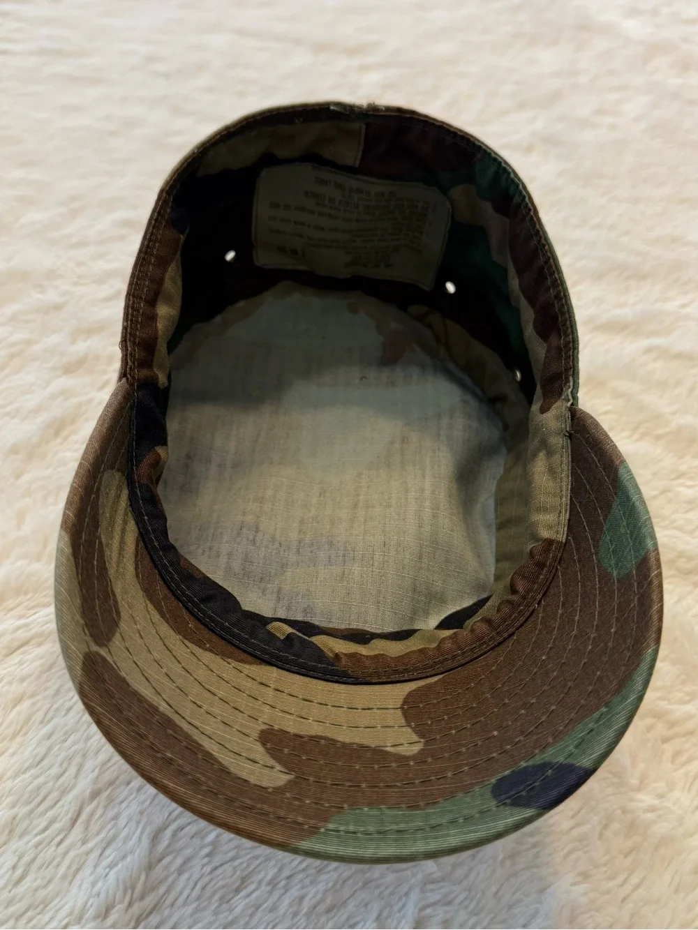 Woodland Camo Hat Cap Army Fitted Mens 6  3/4 SE Kentucky Rehab Summer Vented